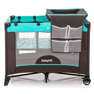 Кроватка-манеж Babyhit с пеленальным столиком 100х70, Серый