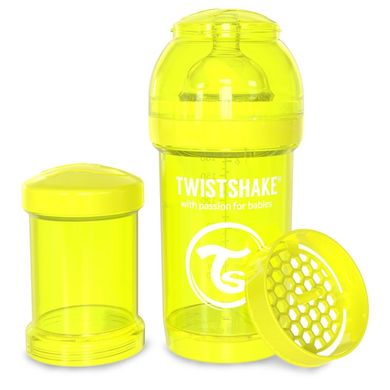 Бутылочка антиколиковая Twistshake 180 мл Желтая